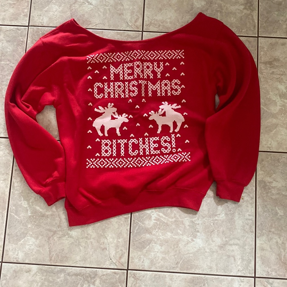 Off the shoulder Christmas sweater